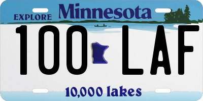 MN license plate 100LAF
