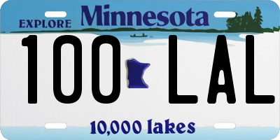 MN license plate 100LAL