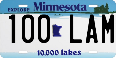 MN license plate 100LAM