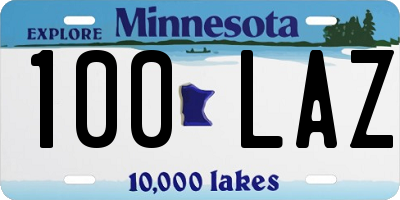 MN license plate 100LAZ