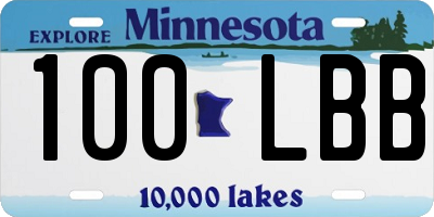 MN license plate 100LBB
