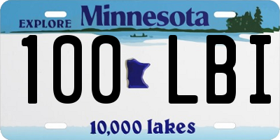 MN license plate 100LBI