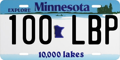 MN license plate 100LBP