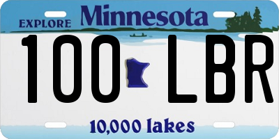 MN license plate 100LBR