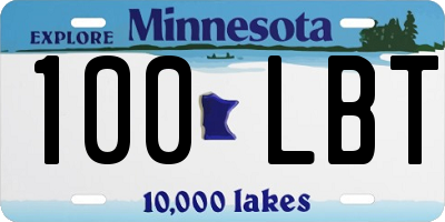 MN license plate 100LBT