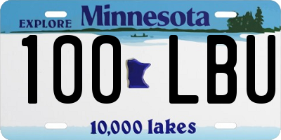 MN license plate 100LBU