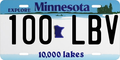 MN license plate 100LBV