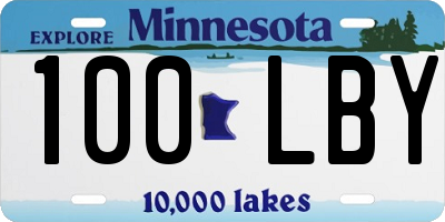 MN license plate 100LBY