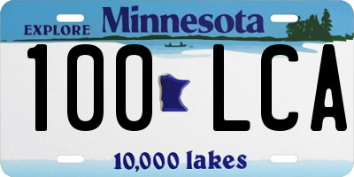 MN license plate 100LCA