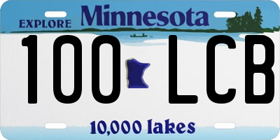 MN license plate 100LCB