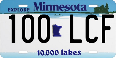 MN license plate 100LCF