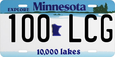 MN license plate 100LCG