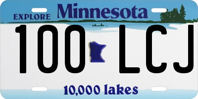 MN license plate 100LCJ