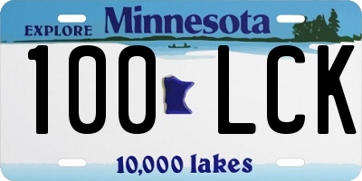 MN license plate 100LCK