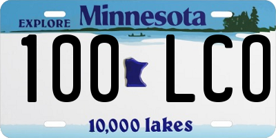 MN license plate 100LCO