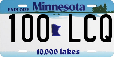 MN license plate 100LCQ