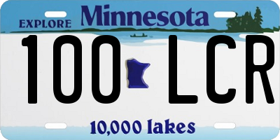 MN license plate 100LCR