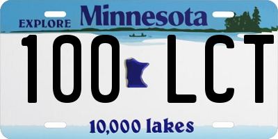 MN license plate 100LCT