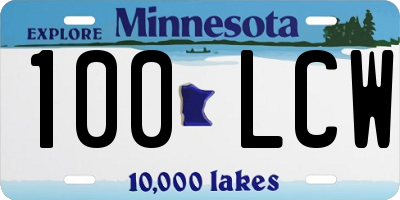 MN license plate 100LCW