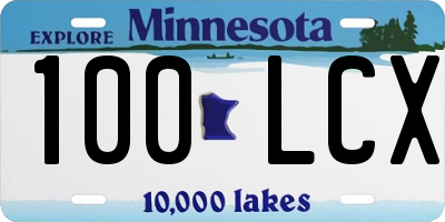 MN license plate 100LCX