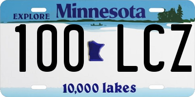 MN license plate 100LCZ