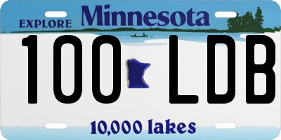 MN license plate 100LDB