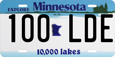 MN license plate 100LDE