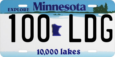 MN license plate 100LDG