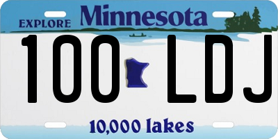 MN license plate 100LDJ