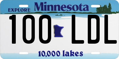 MN license plate 100LDL