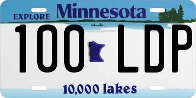 MN license plate 100LDP