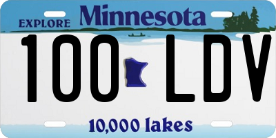 MN license plate 100LDV