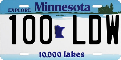 MN license plate 100LDW