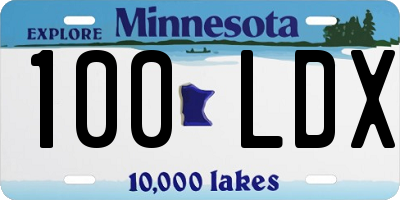 MN license plate 100LDX