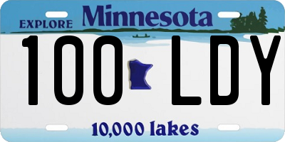 MN license plate 100LDY