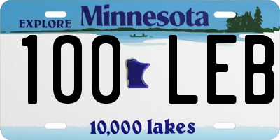MN license plate 100LEB