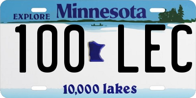 MN license plate 100LEC