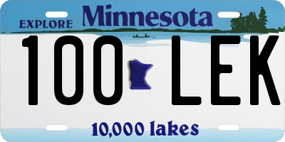 MN license plate 100LEK