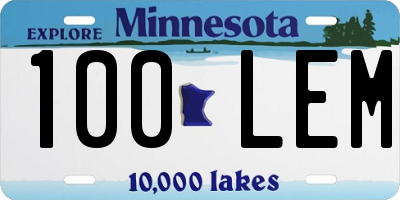 MN license plate 100LEM