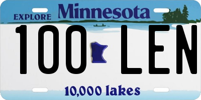 MN license plate 100LEN