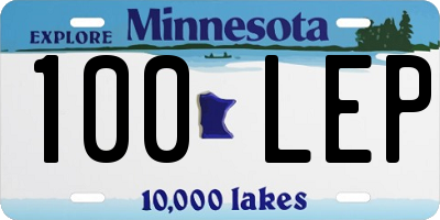 MN license plate 100LEP