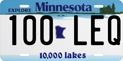 MN license plate 100LEQ