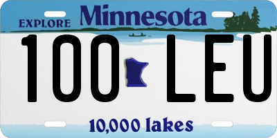 MN license plate 100LEU