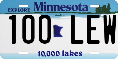 MN license plate 100LEW