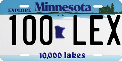 MN license plate 100LEX