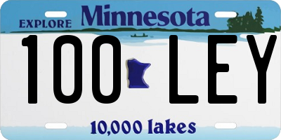 MN license plate 100LEY