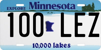 MN license plate 100LEZ