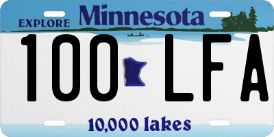 MN license plate 100LFA