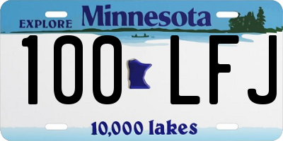 MN license plate 100LFJ