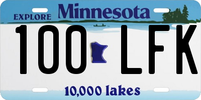 MN license plate 100LFK